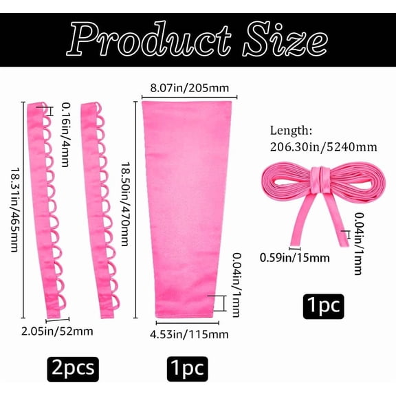 Cloth 4Pcs Satin Corset Back Kit Pink Cloth Lace Up Panel Extender Zipper Replacement Adjustable Ribbon Ties Dress Corsets for Prom Formal Wedding Dresses DIY Crafts Accessories