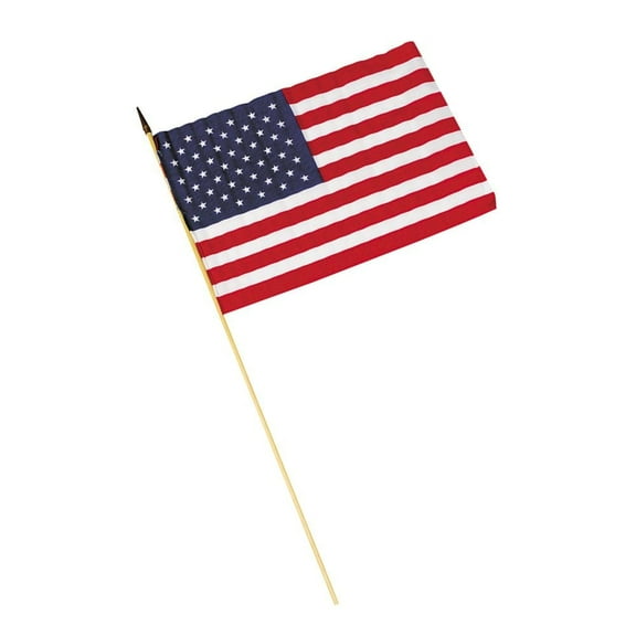 Cloth American Flags (18"X12") - Party Decor - 12 Pieces