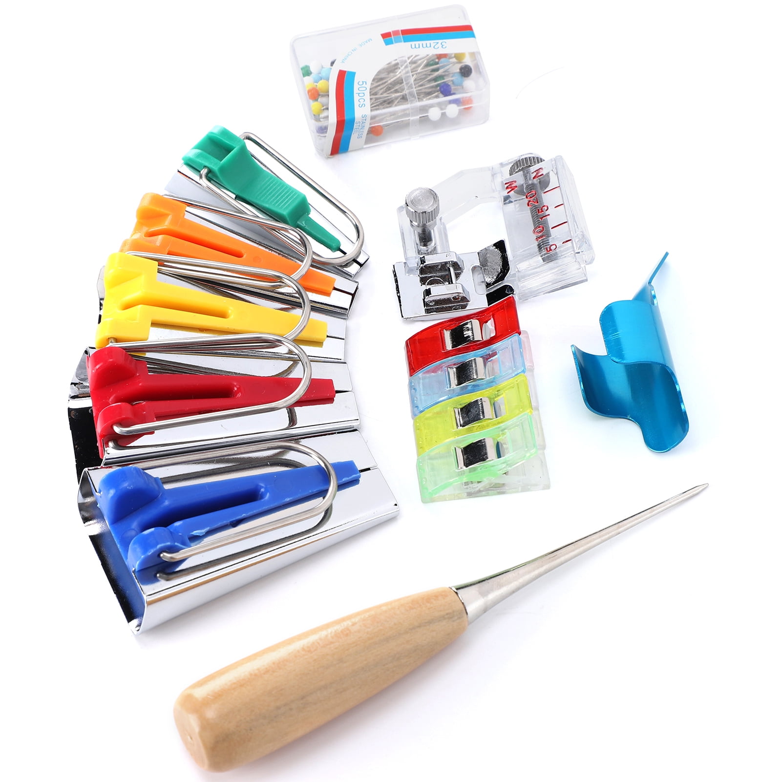 Cloth Bias Tape Makers Manual DIY Presser Foot Binding Sewing Clip
