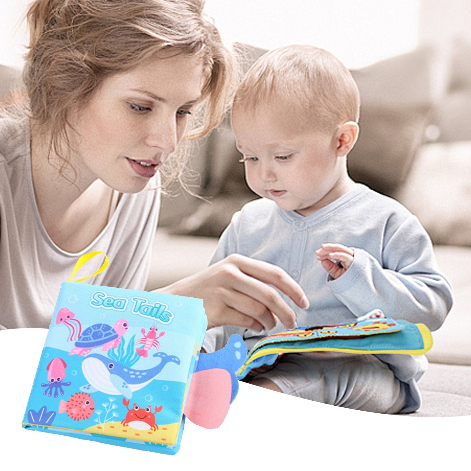 Cloth Book Sea Creature Tails Interactive Soft Book | Early Learning ...