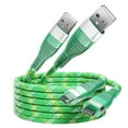 thumbnail image 1 of 3ft USB-A to USB-C Cable-Braided Charging & Data Transfer,2 pack Green, 1 of 7