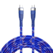 Wellooch 60W USB-C Cable 6ft, Case-Friendly Braided Fast Charger for iPhone 16/15, Galaxy S25, iPad