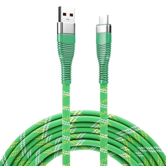 Wellooch 6ft USB-A to USB-C Fast Charging Cable, Durable Braided Type-C Cord Green