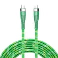 thumbnail image 1 of Wellooch 6ft 60W USB-C to USB-C Cable, Green - Tangle-Free Braided Fast Charger Cord, 1 of 7