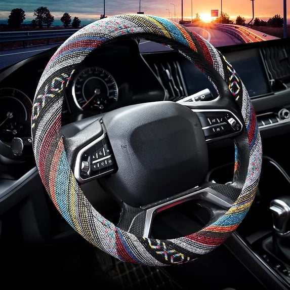 Cloth Car Steering Wheel Covers Universal 15 Inches Car Steering Wheel Covers for Women