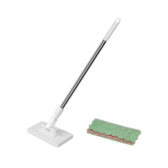 Cloth Changing Mini Mop, Convenient Self Clip Clothes Mops with 1 Reusable Rag, 360° Automatic Hands-Free Pad Ejection 100 cm Telescopic Handle Wet & Dry Use (1*mop)