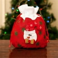 thumbnail image 1 of Cloth Christmas Bags,Christmas Drawstring Doll Gift Bags with Snowman,Reindeer,Santa,Bear Designs,Cute Xmas Cloth Giftbags for Kids Presents Candy,Medium Size Reusable(Snowman), 1 of 9