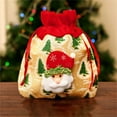 thumbnail image 1 of Cloth Christmas Bags,Christmas Drawstring Doll Gift Bags with Snowman,Reindeer,Santa,Bear Designs,Cute Xmas Cloth Giftbags for Kids Presents Candy,Medium Size Reusable(Santa), 1 of 9