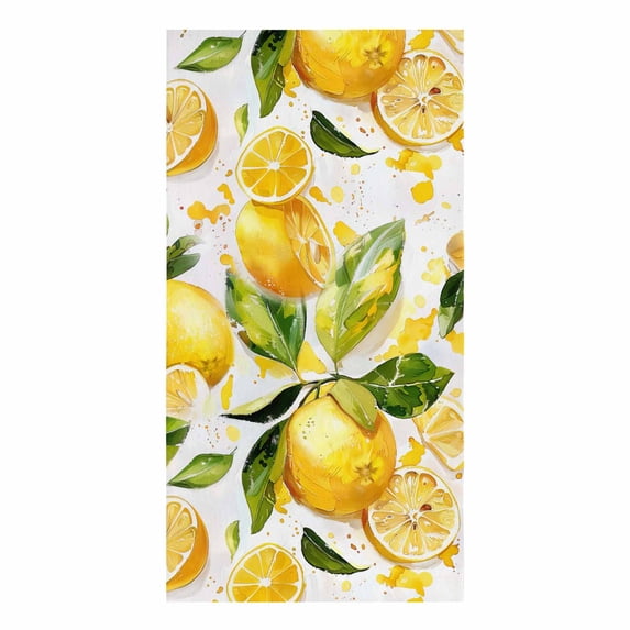 Cloth Cleaning Household Absorption Water Dishcloth Kitchen Towel Hand Bathroom Towel Kitchen Lemon Watercolor