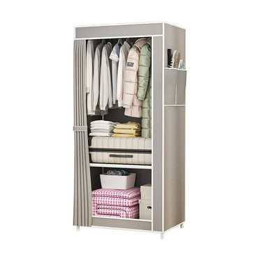 Cloth Closet Storage Organizer, Foldable Clothes Organizer Simple Non-Woven Fabric Wardrobe, Bedroom armoires, Clothes Storage Box, Easy Assembly Fabric Cabinet for Home Organization