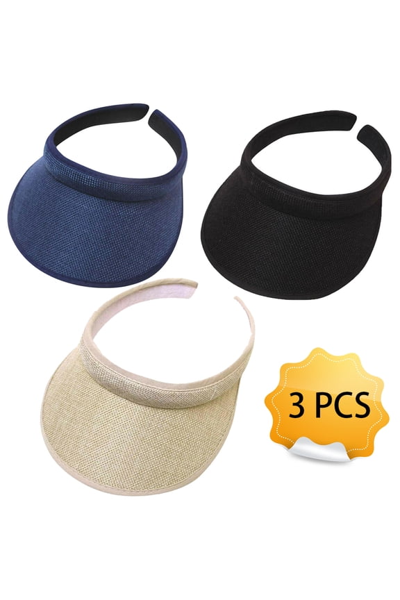 Cloth Covered Slip On Visor, Sun Sports Visor Hats Cap for Women Adjustable Cap