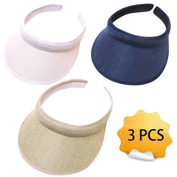 Cloth Covered Slip On Visor, Sun Sports Visor Hats Cap for Women Adjustable Cap