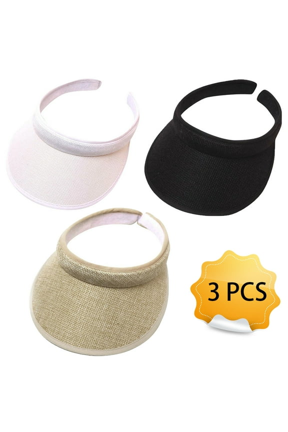 Cloth Covered Slip On Visor, Sun Sports Visor Hats Cap for Women Adjustable Cap