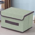 thumbnail image 1 of Cloth Covered Storage Box, Large Capacity Household Storage Container with Lid, Foldable Fabric Box for Clothes and Daily Items, 1 of 4