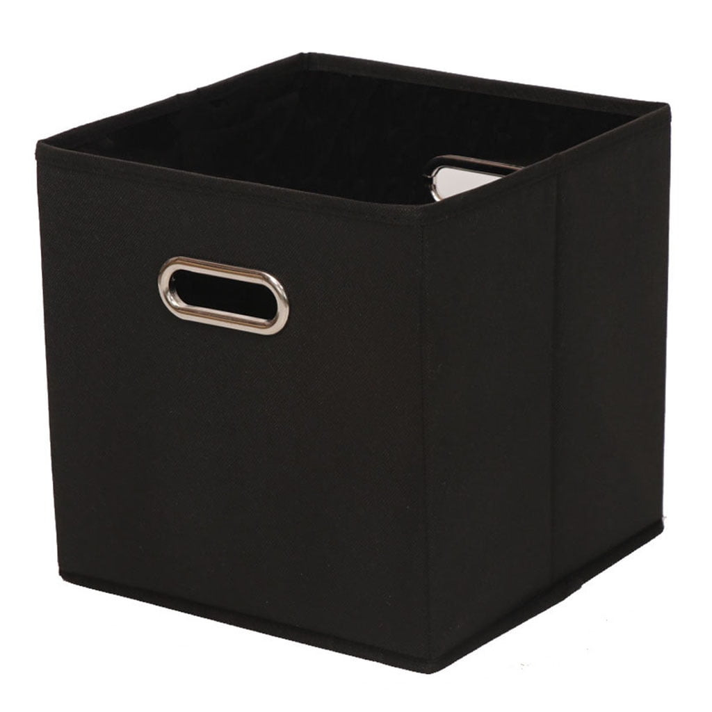 Cloth Cube Storage Boxes with Double Metal Handle Collapsible Folding
