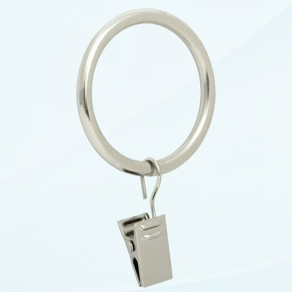 Cloth Curtain Clip Rings - Clip Ring for 1.7" Curtain Panels, Set of 14 - Brushed Nickel