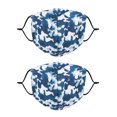 thumbnail image 1 of Cloth Face Mask Reuseable Washable Fabric Cover,2 Pack Camo Blue, 1 of 4