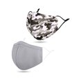 thumbnail image 1 of Cloth Face Mask Reuseable Washable Fabric Cover,2 Pack Grey/Camo Grey, 1 of 4