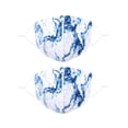thumbnail image 1 of Cloth Face Mask Reuseable Washable Fabric Cover,2 Pack Marble Blue, 1 of 4