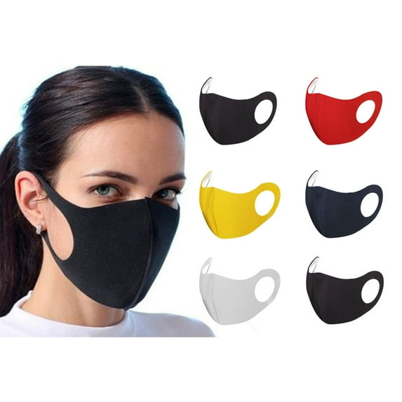 Cloth Face Mask Reuseable Washable Solid Colors (6 Pack)