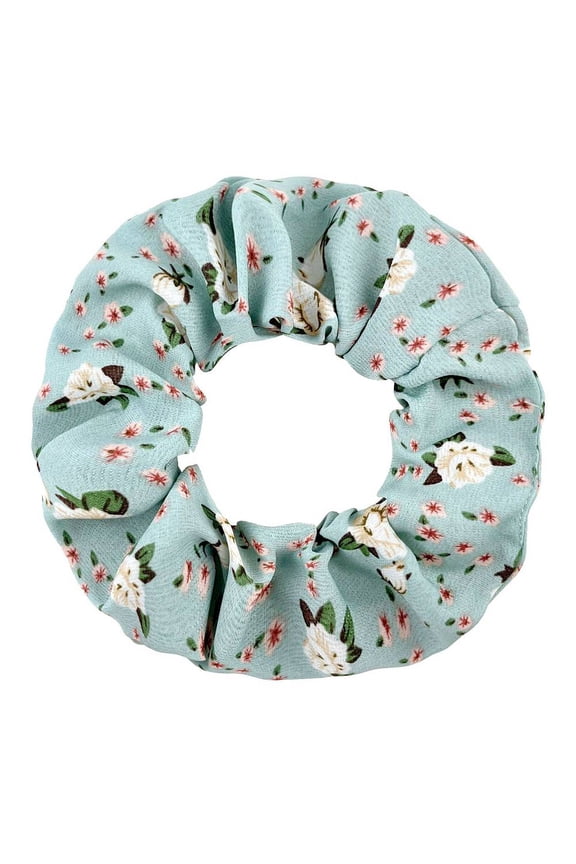Cloth Hair Ties for Women Girl Flower Pale Turquoise 110mm