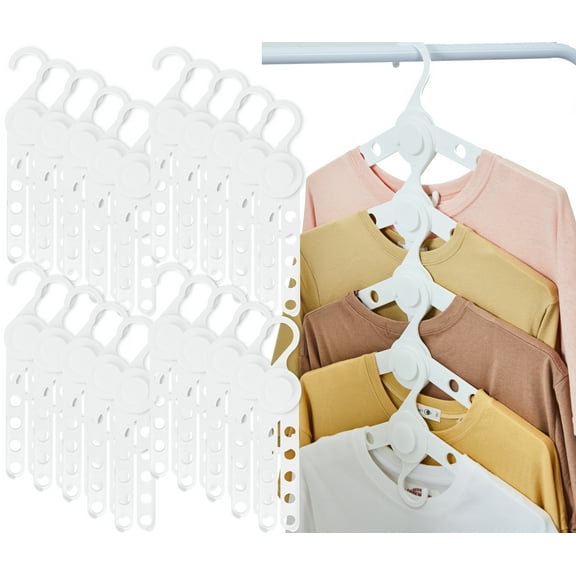Cloth Hangers Closet Organizer - Bigtime Closet Space Saver - Holds 20lbs Durable & Portable - Use at Home, Dorm, and Office (White 20 Pack)