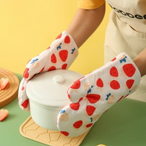 Cloth Insulated Oven Mitts for Baking - Double Thickened Heat Resistant Mitt for Kitchen Cooking - Microwave Safe Hand Protection Glove for Bread, Tarts, Roasting - 1 Pack