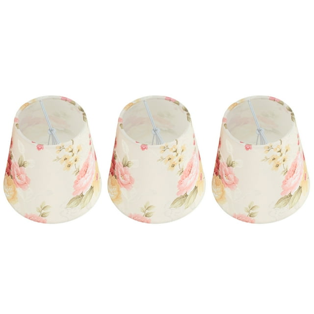 Cloth Lamp Shade Flower Pattern Clip On Bulb Lampshade for Table Lamp