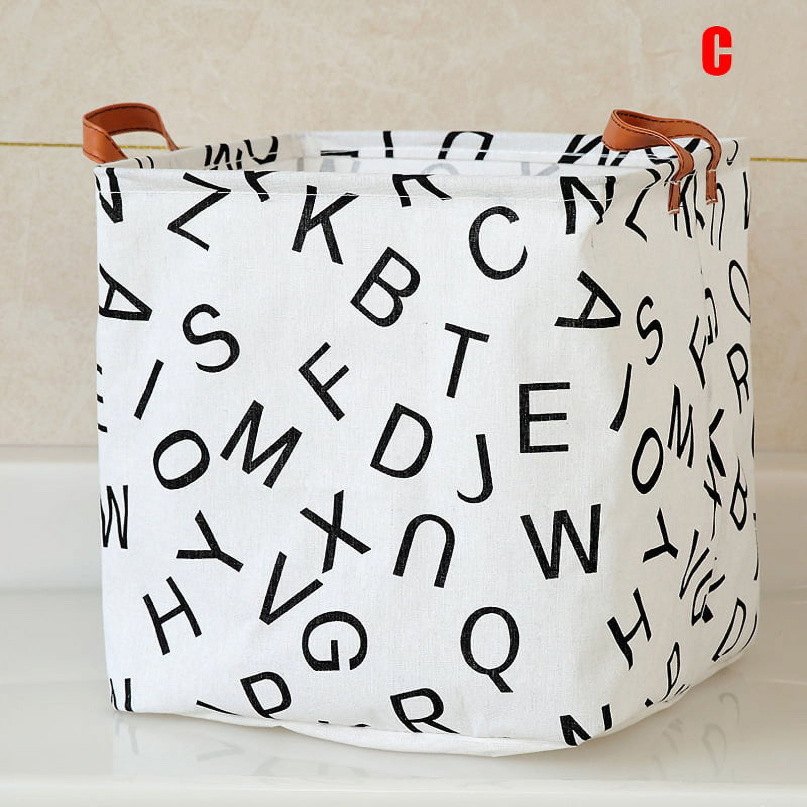 Cloth Laundry Basket Foldable Toy Storage Box with Handles Cotton and
