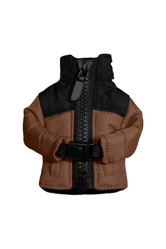 Cloth Mini Down Jacket Keychain with Zipper Design and Lightweight Material for Bag Backpack and Key Decoration Black