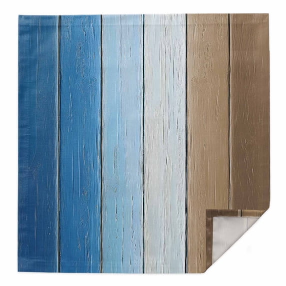 Cloth Napkins 1 Piece - 20x20 Inches, Blue Brown Washable Reusable Table Napkins, Gradient Wood Grain Farmhouse Country Soft & Absortbent Dining Napkin for Party Wedding Hotel Restaurant