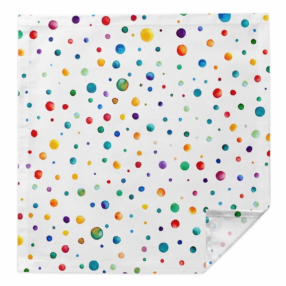 Cloth Napkins 1 Piece - 20x20 Inches, Colorful Polka Dot Washable Reusable Table Napkins, Rainbow Point Vibrant Soft & Absortbent Dining Napkin for Party Wedding Hotel Restaurant
