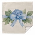 thumbnail image 1 of Cloth Napkins 1 Piece - 20x20 Inches, Hydrangea Flower Washable Reusable Table Napkins, Pastoral Blue Bow Floral Spring Lraf Soft & Absortbent Dining Napkin for Party Wedding Hotel Restaurant, 1 of 8