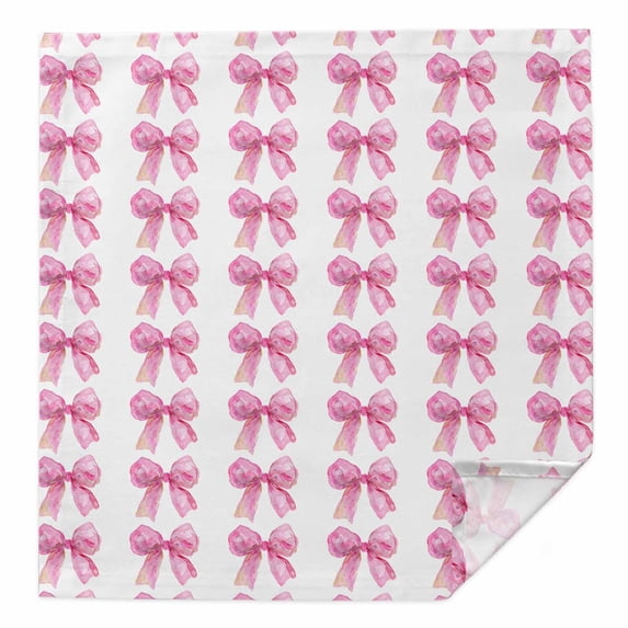 Cloth Napkins 1 Piece - 20x20 Inches, Pink Bow Ribbon Washable Reusable Table Napkins, Bowknot Bow Tie Aesthetics Minimalist Soft & Absortbent Dining Napkin for Party Wedding Hotel Restaurant