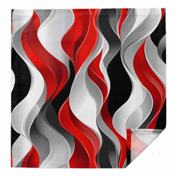 Cloth Napkins 1 Piece - 20x20 Inches, Red Black Grey Washable Reusable Table Napkins, Moire Modern Artwork Abstract Soft & Absortbent Dining Napkin for Party Wedding Hotel Restaurant