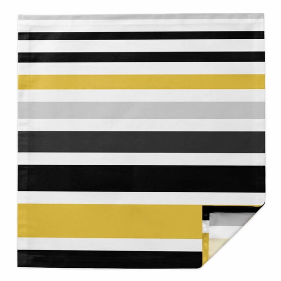 Cloth Napkins 1 Piece - 20x20 Inches, Yellow Black Stripe Washable Reusable Table Napkins, Modern Abstract Art Coarse Striped Soft & Absortbent Dining Napkin for Party Wedding Hotel Restaurant