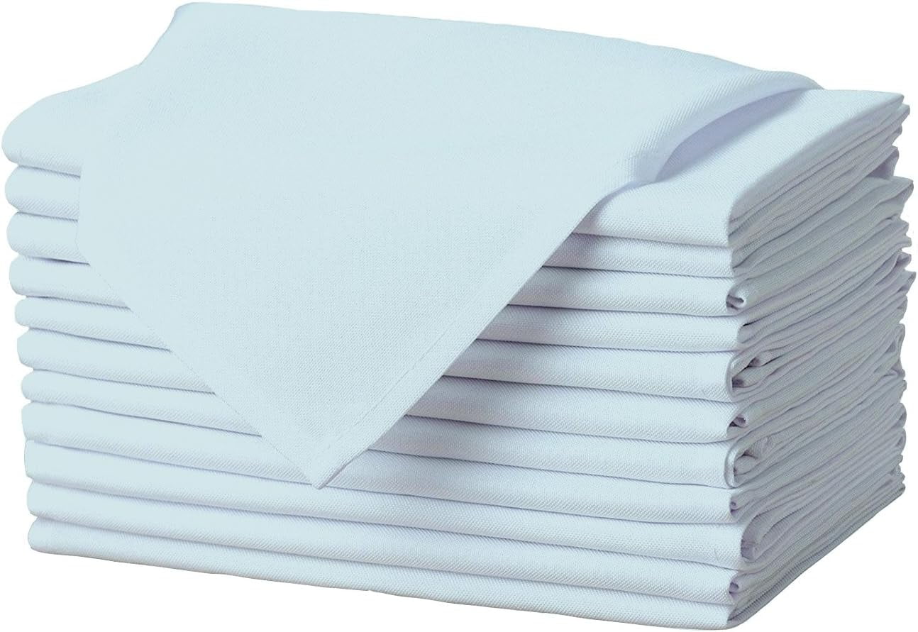 Cloth Napkins - 17 x 17 Inch Baby Blue Dinner Napkins - Set of 12 Soft ...