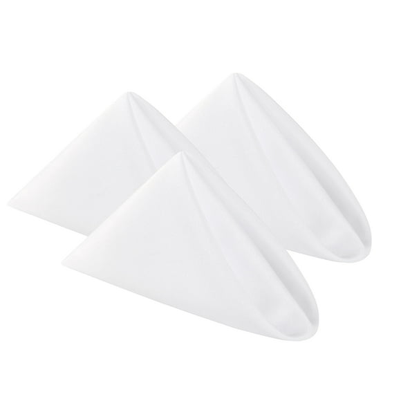 LZY Machine Washable 17x17 Inches Reusable Banquet Solid Print White Cloth Napkins