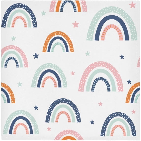 Cloth Napkins 6PCS Watercolor Rainbow Dinner Table Napkin Decorative for Family Party Restaurant Wedding Use 20 Inch Washcloth Gift