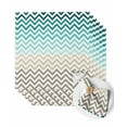 thumbnail image 1 of Cloth Napkins Abstract Ombre Herringbone Texture Washable Soft Kitchen Dinner Napkin Set of 6,Green Teal Khaki Gradient Reusable Cocktail Napkins for Wedding Holiday Party Event,20x20In, 1 of 7