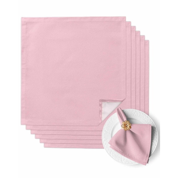 Cloth Napkins Classical Pink Leather Texture Washable Soft Kitchen Dinner Napkin Set of 6,Vintage Cowhide Pattern Reusable Cocktail Napkins for Wedding Holiday Party Event,20x20In