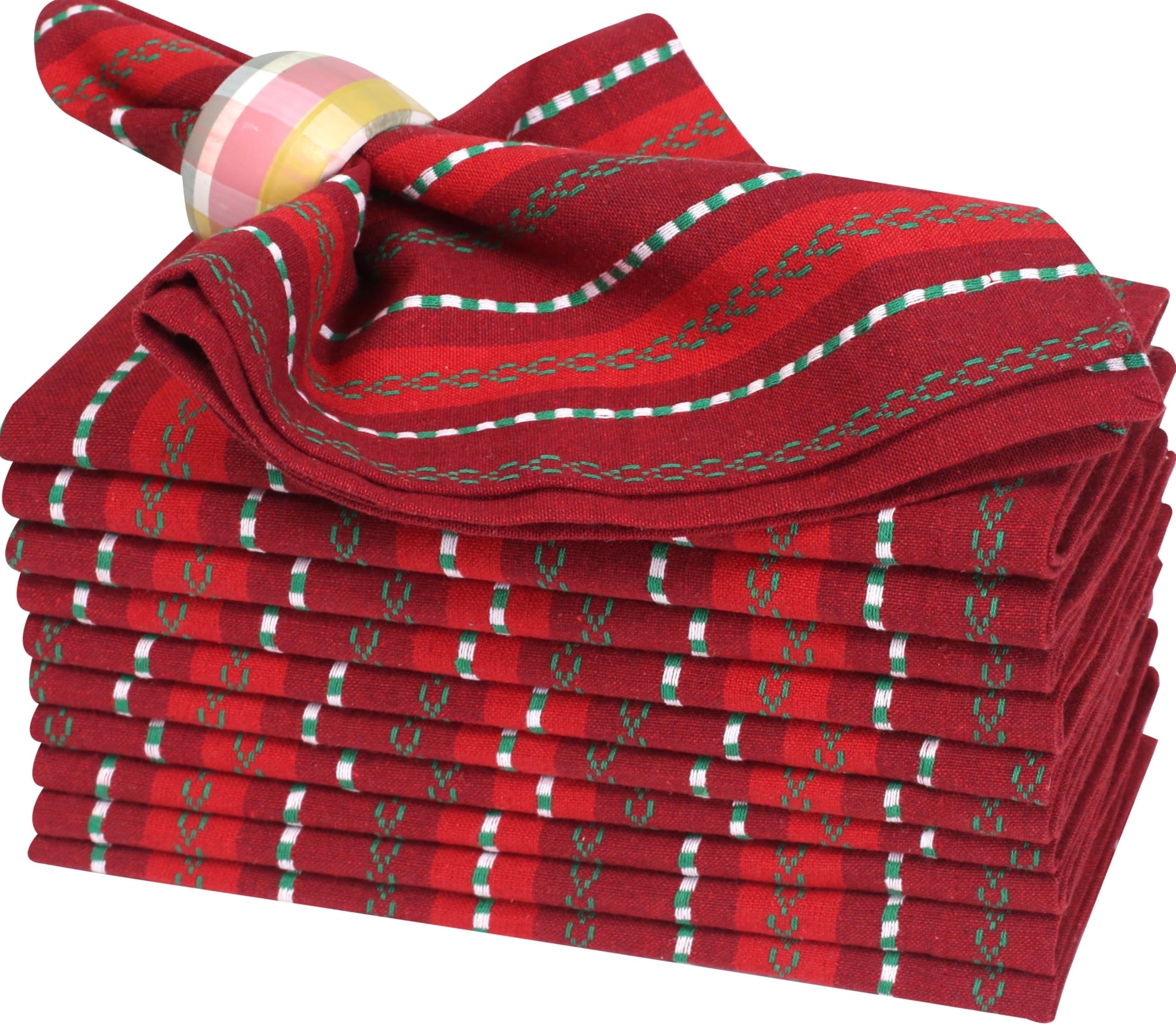 Bedding Craft Linen Flax Cotton Cloth Dinner Napkins Set Of 12 – 20x20 Natural Hestitched - View #6