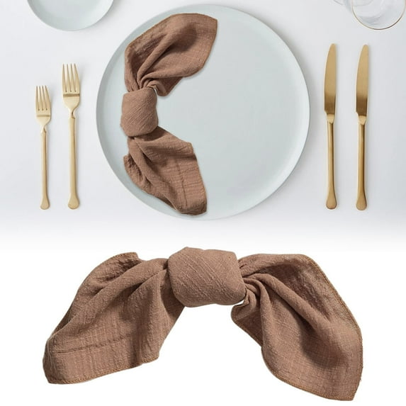 Cloth Napkins, Linen Napkins, Terracotta Dinner Cotton Linen Napkins Bulk Washable for Wedding Party Baby Shower Bridal Shower Birthday