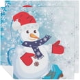 thumbnail image 1 of Cloth Napkins Merry Christmas Snowman Soft Comfortable Napkins 6 Pack for Family Dinners Weddings Cocktail Kitchen Banquet Decorative Washcloths, 1 of 6
