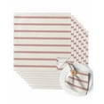 thumbnail image 1 of Cloth Napkins Minimalist Art Red Stripe on Beige Washable Soft Kitchen Dinner Napkin Set of 8,Modern Abstract Line Texture Reusable Cocktail Napkins for Wedding Holiday Party Event,20x20In, 1 of 7