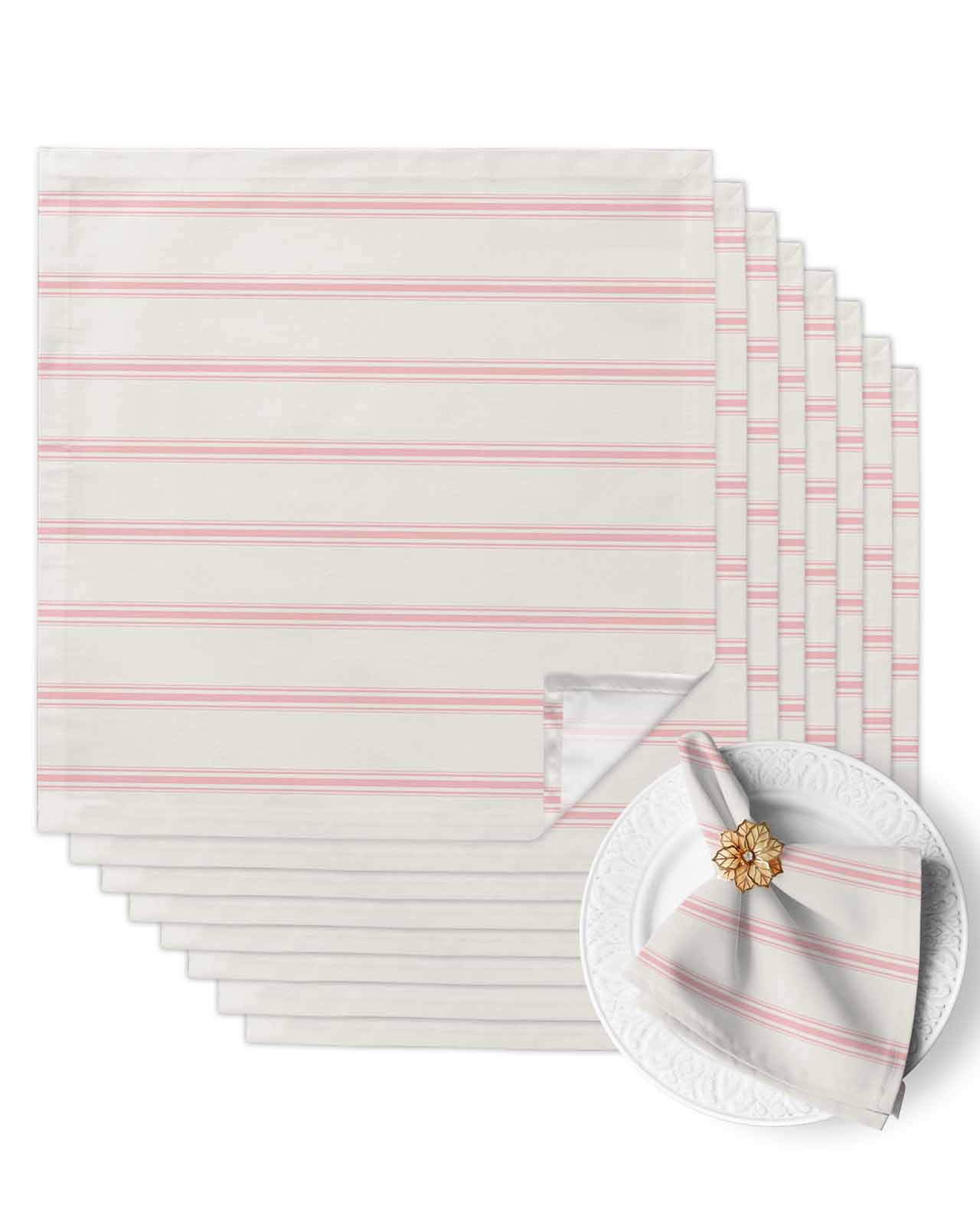 Bedding Craft Linen Flax Cotton Cloth Dinner Napkins Set Of 12 – 20x20 Natural Hestitched - View #9
