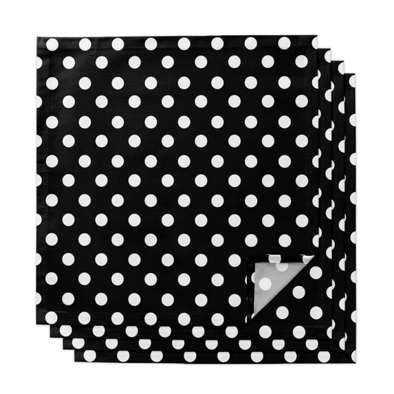 Napiken Cloth Napkins Modern Black White Polka Dot Washable Soft Kitchen Dinner ...