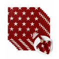 thumbnail image 1 of Cloth Napkins Retro White Stars on Red Wooden Washable Soft Kitchen Dinner Napkin Set of 8,4th of July Patriotic USA Flag Reusable Cocktail Napkins for Wedding Holiday Party Event,20x20In, 1 of 7