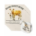 thumbnail image 1 of Cloth Napkins Rustic Country Cow Sweet Home Quote Washable Soft Kitchen Dinner Napkin Set of 8,Farmhouse Animal Art Reusable Cocktail Napkins for Wedding Holiday Party Event,20x20In, 1 of 7