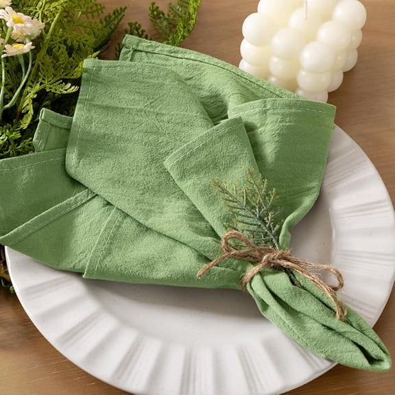 Cloth Napkins Sage Green Easter Spring Washable Reusable Bulk Linen Cotton Napkins Set of 20 17"x17" for Wedding Party Bridal Baby Shower Birthday Dining Table Decorations
